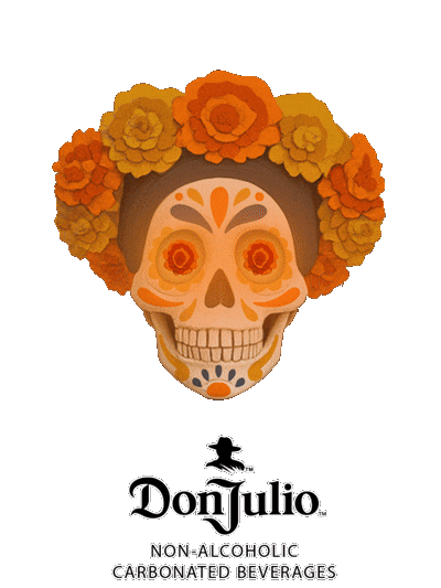Day Of The Dead Skull Sticker by Fighter Gifs