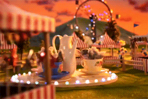 amusement park bunny GIF