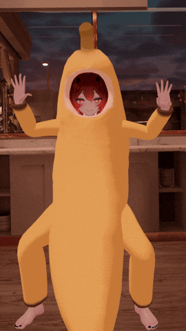 ZakkieVR giphyupload banana wiggle vrchat GIF