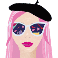 PippersDesign girl illustration stars artist Sticker