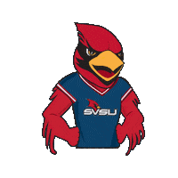 Cardinal Thumbs Up Sticker by Saginaw Valley State University