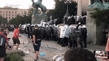 Violent Scenes for Second Night Outside Serbian Parliament