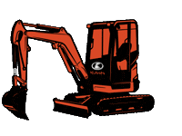 Construction Excavator Sticker by Kubota Tractor Corporation