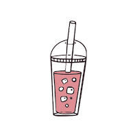 Iced Coffee Pink Sticker by AbbottLyon