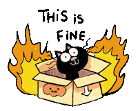 Cat This Is Fine Sticker