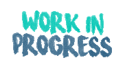 bakuestudio blue work green words Sticker