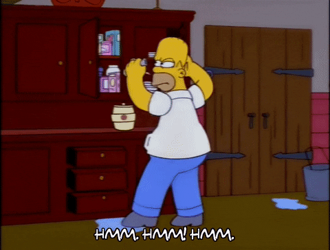 looking through homer simpson GIF