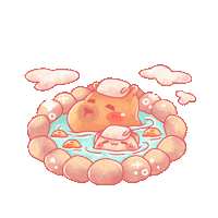 TONESHIEEE orange spa capybara hot spring Sticker