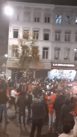 Morocco Supporters Celebrate World Cup Win in Brussels Days After Riots