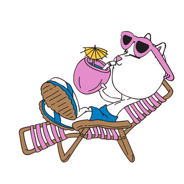 RIPNDIP_CAT summer drink mood beach Sticker