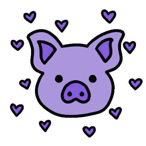 Porky Pig Hearts Sticker by The Clay Drop