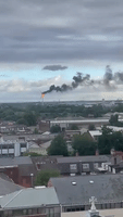 Flames and Smoke From Burning Wind Turbine Visible Across Hull