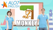 monkey alo7 english GIF by ALO7.com