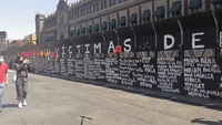 Barrier Outside Mexico's National Palace Turned Into Memorial for Victims of 'Femicide'