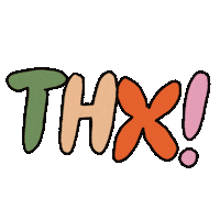 Thanks Thank You Sticker by Leah Schmidt
