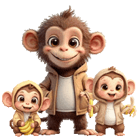 Cute Monkeys Sticker