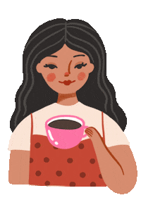 Coffee Time Girl Sticker by Sasa Khalisa