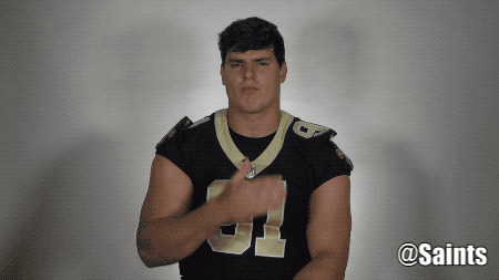 Saints Football Thinking GIF by New Orleans Saints