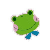 jendoodles green frog toad jendoodles Sticker