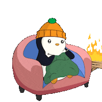 Bored Fire Sticker by Pudgy Penguins