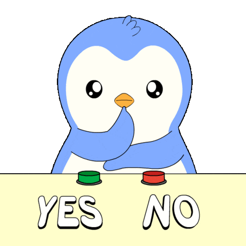 Yes Or No Penguin Sticker by Pudgy Penguins