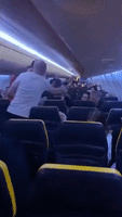 Passengers Argue Onboard Delayed Ryanair Flight at London Stansted Airport