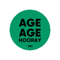 yng-official birthday hooray age aging Sticker