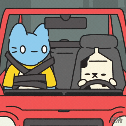 Driving Car Crash GIF by Cool Cats