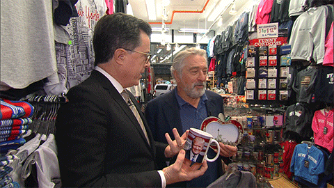 stephen colbert mug drop GIF by The Late Show With Stephen Colbert