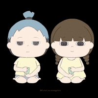 DeryknYvon kawaii couple tea head GIF