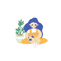 raechaching dog puppy relax plant Sticker