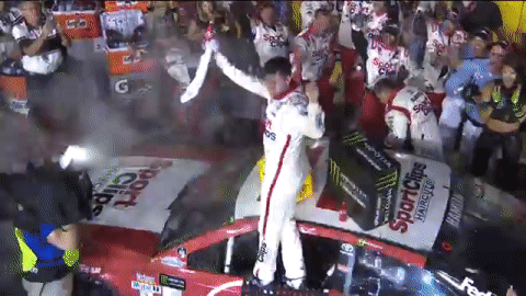 winning denny hamlin GIF by NASCAR