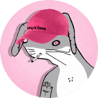 soyrefisura pink rabbit circle rosa Sticker