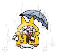 Umbrella Raining Sticker