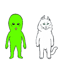 RIPNDIP_CAT alien skate tap here yin yang Sticker