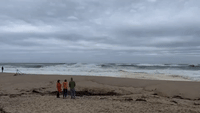 Storm Lee Brings Rough Seas to Cape Cod Beach