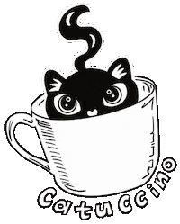 Spiritedartwork cat coffee kitty cup Sticker