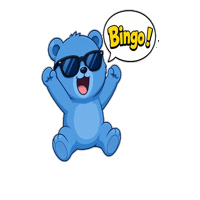 BlueYupBear jump bear dynamic bingo Sticker