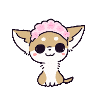 Cherry Blossom Dog Sticker