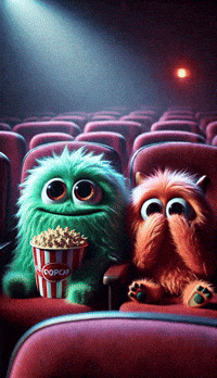 TheMonsterLibrary movie scared adorable furry GIF