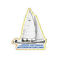 nationaalwatersportdiploma boot zeilen valk cwo Sticker