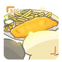 Eating Together Fish And Chips Sticker