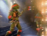 rocking out teenage mutant ninja turtles GIF