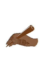 hennabilge art drawing hand Eid Sticker