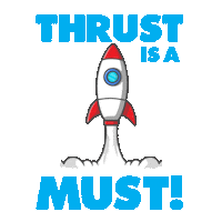 Rocket Fuel Thrust Sticker by Mike Croc