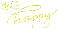 abeille_lettering happy yellow spring bee Sticker