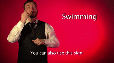 sign language swimming GIF by Sign with Robert