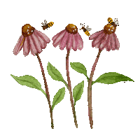 Flower Bee Sticker