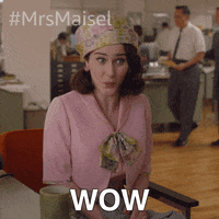 Rachel Brosnahan Reaction GIF by The Marvelous Mrs. Maisel