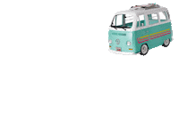 americangirlbrand surfing bus volkswagen american girl Sticker